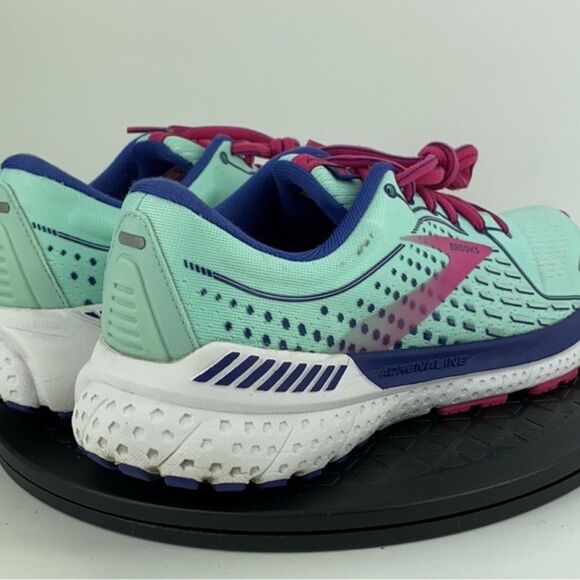 Brooks Adrenaline GTS 21 Mint Green/Pink Running Shoes Women's Size 8 - Picture 6 of 11